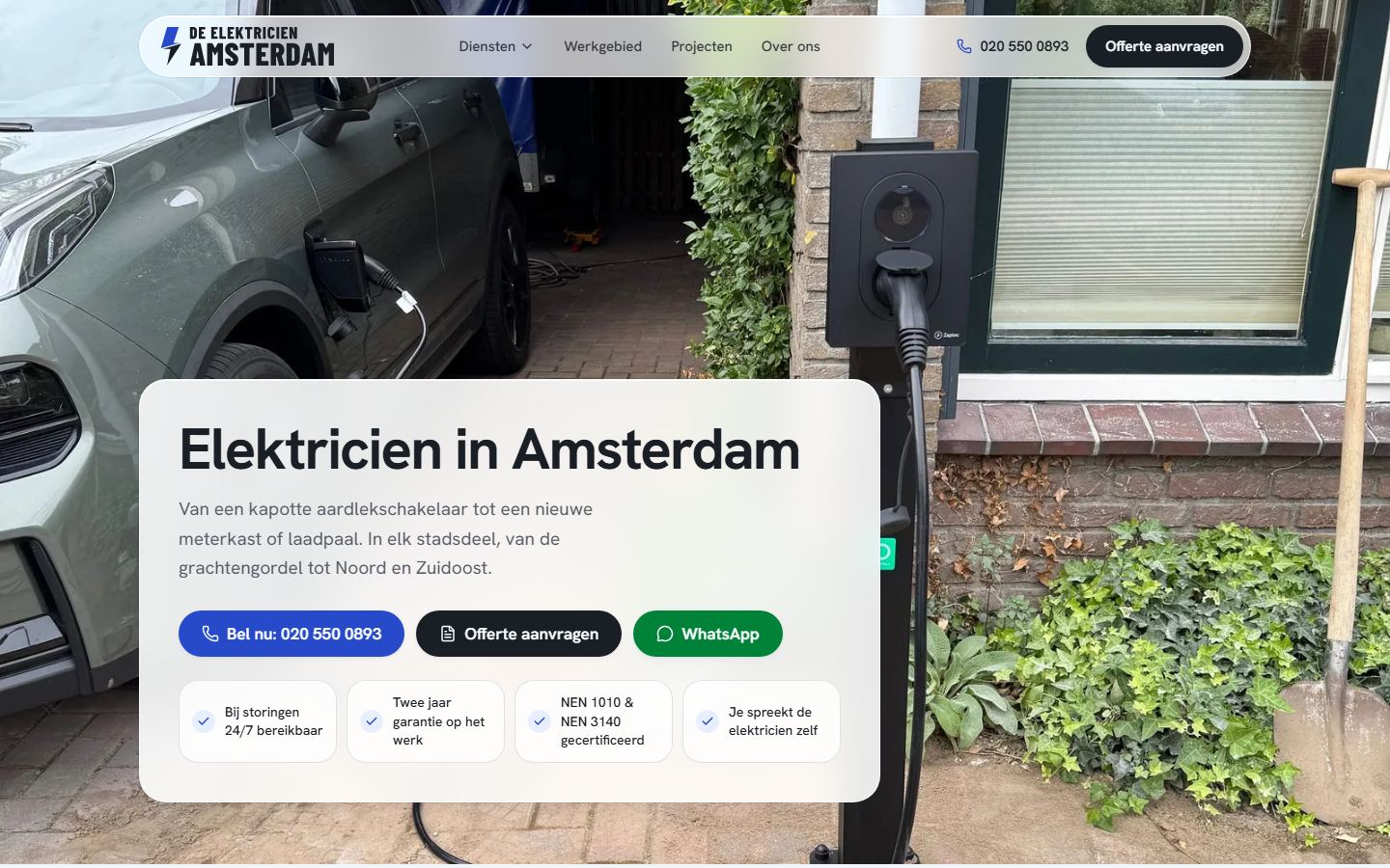 Homepage van De Elektricien Amsterdam