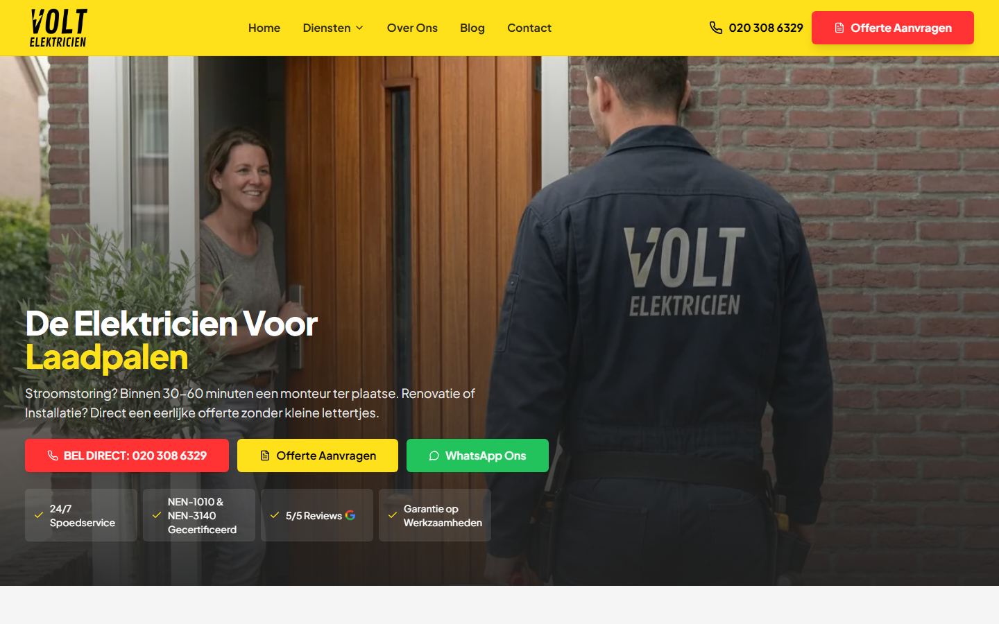 Homepage van Volt Elektricien